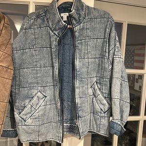 Forever 21 Oversized Quilted Denim Jacket